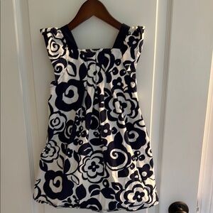 Gymboree 5T Floral Kids Dress in Navy and White